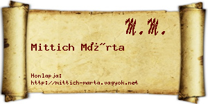 Mittich Márta névjegykártya