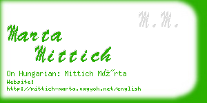 marta mittich business card